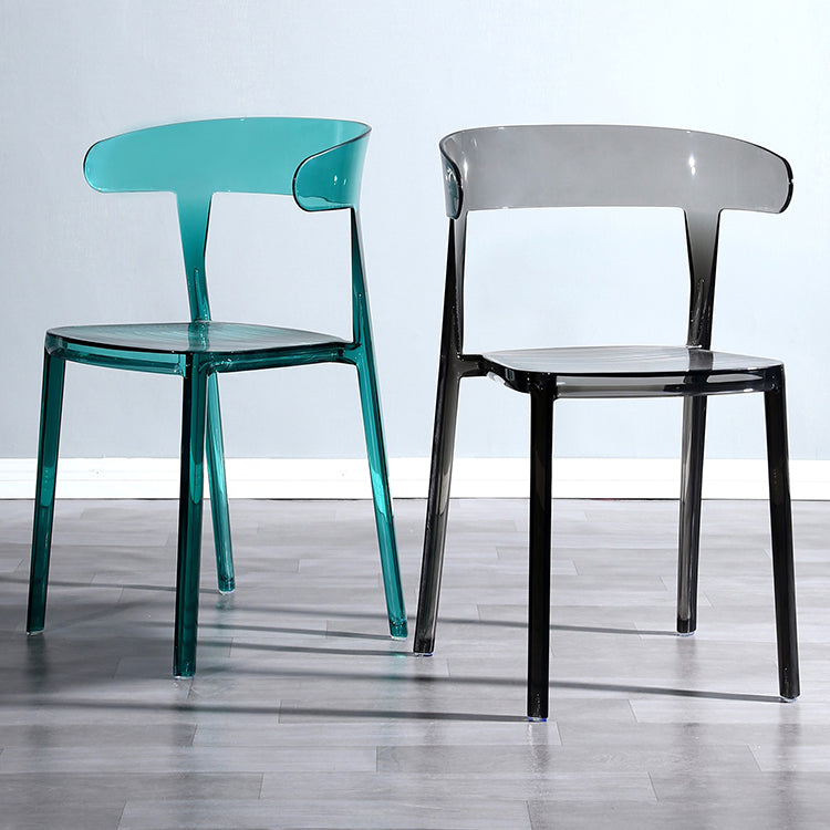 Silla de comedor de plástico de estilo nórdico, silla lateral de comedor con respaldo abierto para uso en restaurantes