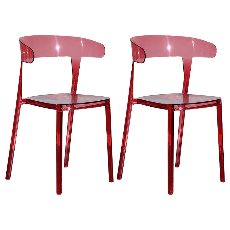 Silla de comedor de plástico de estilo nórdico, silla lateral de comedor con respaldo abierto para uso en restaurantes