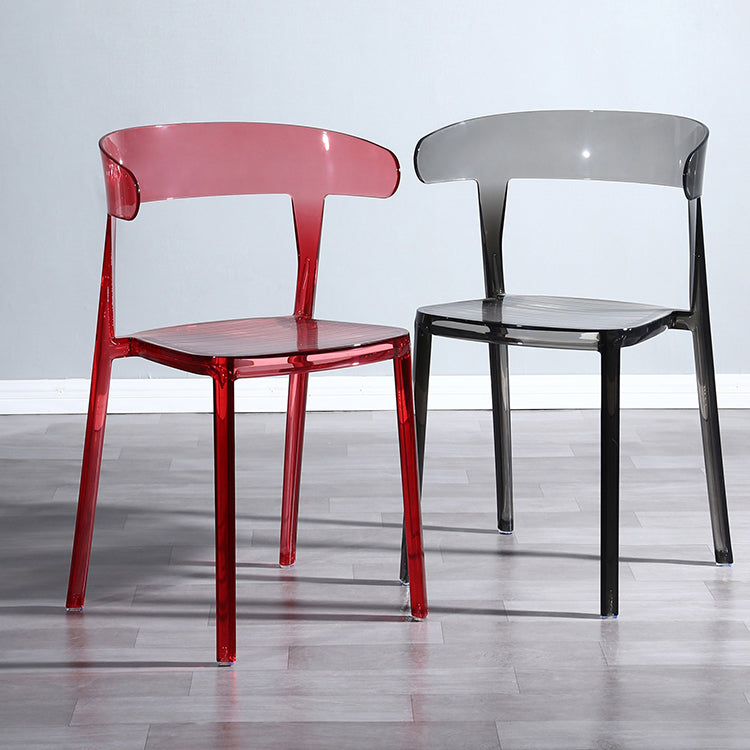 Silla de comedor de plástico de estilo nórdico, silla lateral de comedor con respaldo abierto para uso en restaurantes