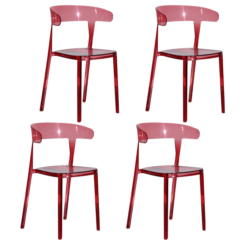 Silla de comedor de plástico de estilo nórdico, silla lateral de comedor con respaldo abierto para uso en restaurantes