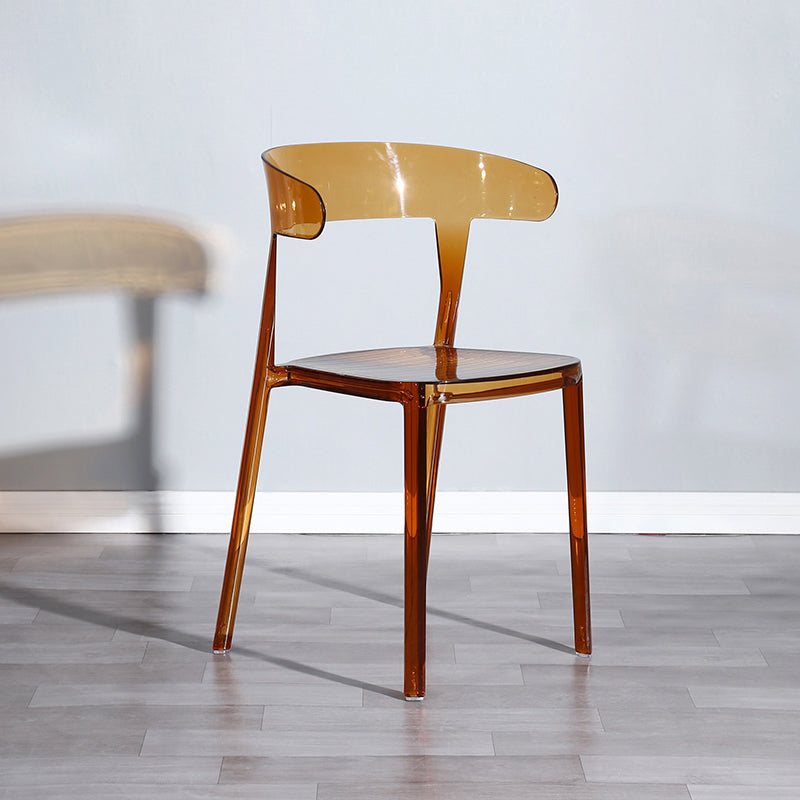 Silla de comedor de plástico de estilo nórdico, silla lateral de comedor con respaldo abierto para uso en restaurantes
