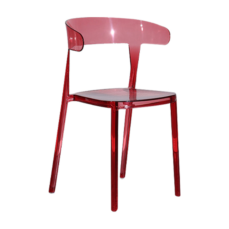Silla de comedor de plástico de estilo nórdico, silla lateral de comedor con respaldo abierto para uso en restaurantes