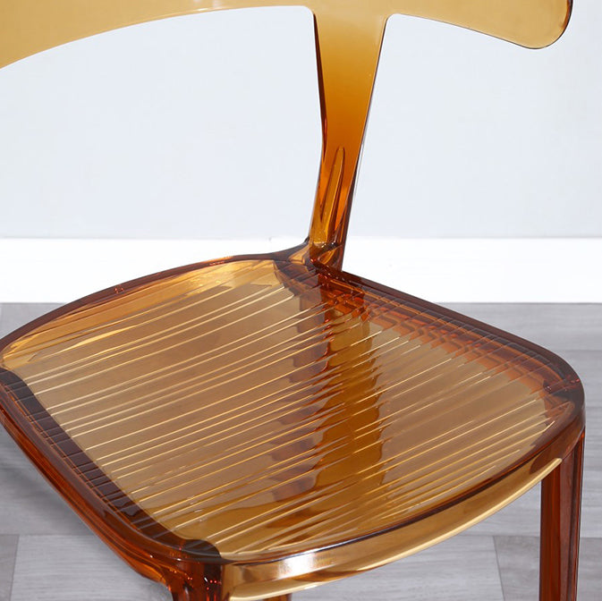 Silla de comedor de plástico de estilo nórdico, silla lateral de comedor con respaldo abierto para uso en restaurantes