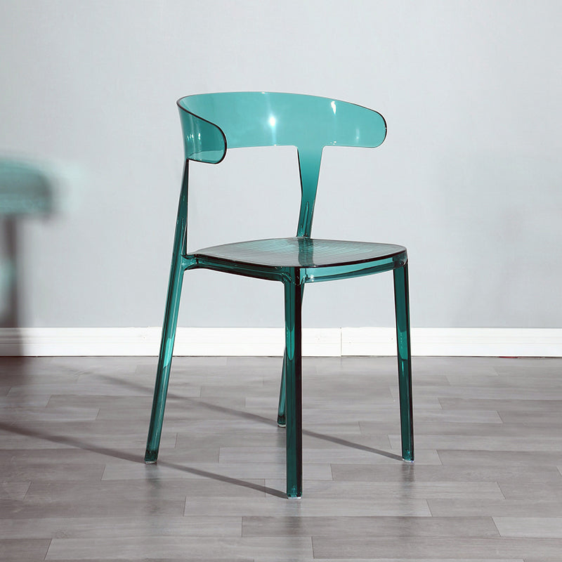 Silla de comedor de plástico de estilo nórdico, silla lateral de comedor con respaldo abierto para uso en restaurantes