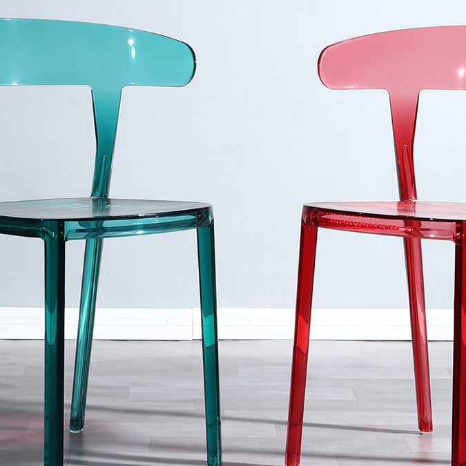 Silla de comedor de plástico de estilo nórdico, silla lateral de comedor con respaldo abierto para uso en restaurantes