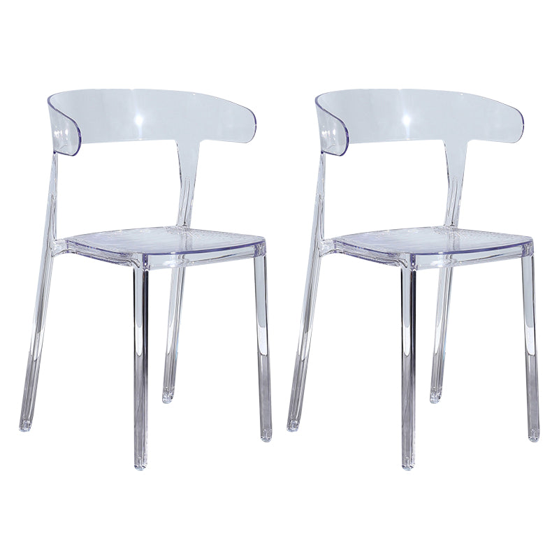 Silla de comedor de plástico de estilo nórdico, silla lateral de comedor con respaldo abierto para uso en restaurantes