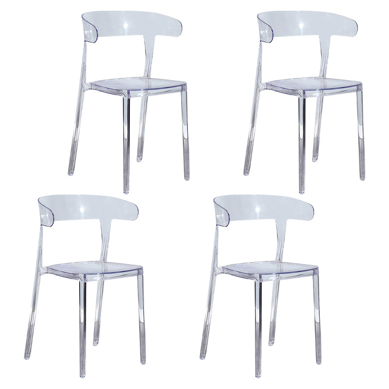 Silla de comedor de plástico de estilo nórdico, silla lateral de comedor con respaldo abierto para uso en restaurantes