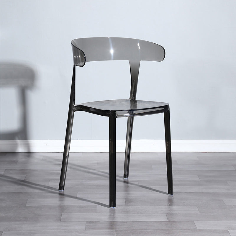 Silla de comedor de plástico de estilo nórdico, silla lateral de comedor con respaldo abierto para uso en restaurantes