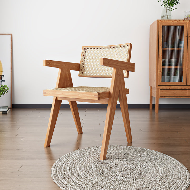 Fauteuil de salle à manger en bois traditionnel, chaises de salle à manger en osier pour usage domestique