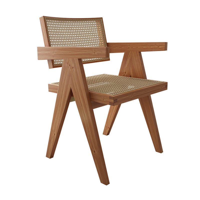 Fauteuil de salle à manger en bois traditionnel, chaises de salle à manger en osier pour usage domestique