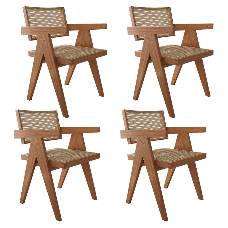 Fauteuil de salle à manger en bois traditionnel, chaises de salle à manger en osier pour usage domestique