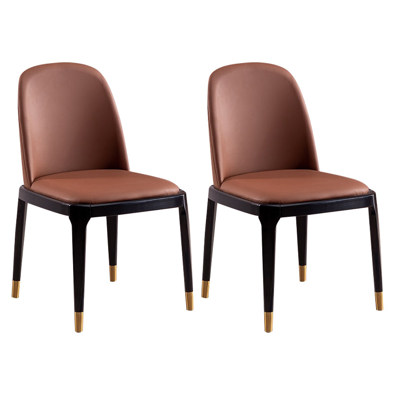 Chaise d'appoint en cuir industriel, finition mate, chaise de salle à manger Parsons
