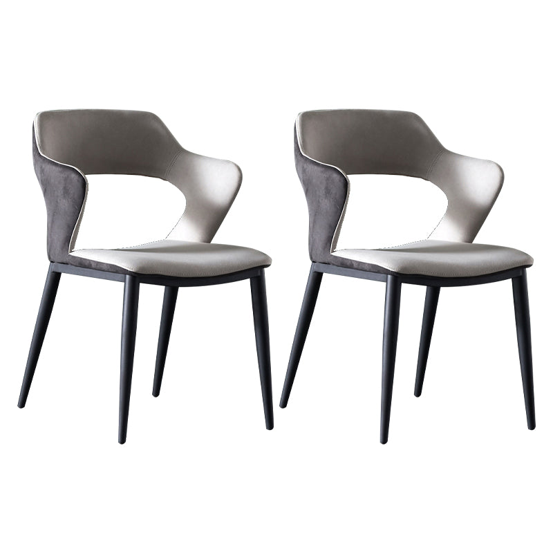 Chaise de salle à manger contemporaine de finition mate de dos ouvert de chaise de bras de restaurant de tissu
