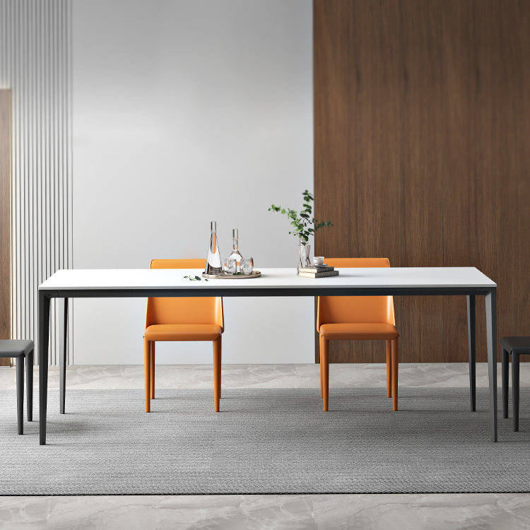Sintered Stone Industrial Style Table 4 Legs Base Rectangle Dining Table for Home