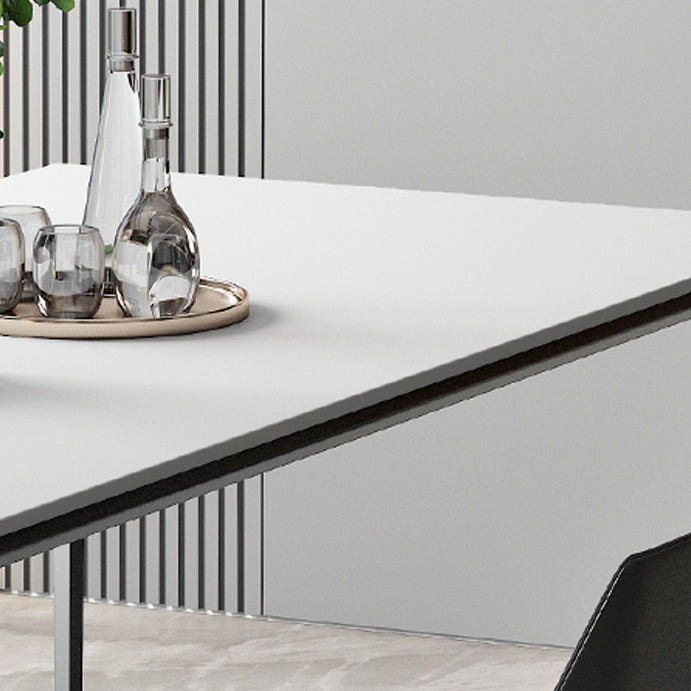 Sintered Stone Industrial Style Table 4 Legs Base Rectangle Dining Table for Home