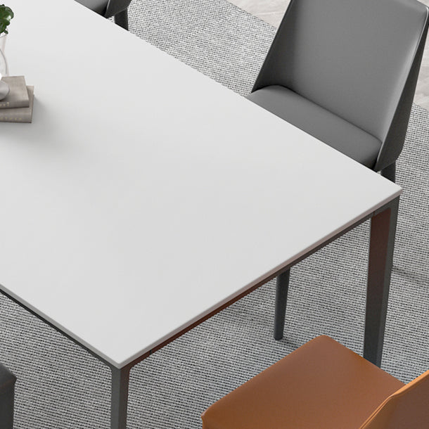 Sintered Stone Industrial Style Table 4 Legs Base Rectangle Dining Table for Home