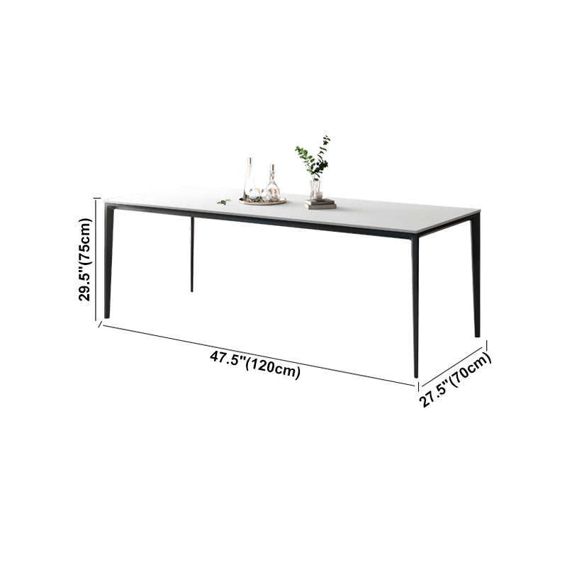 Sintered Stone Industrial Style Table 4 Legs Base Rectangle Dining Table for Home