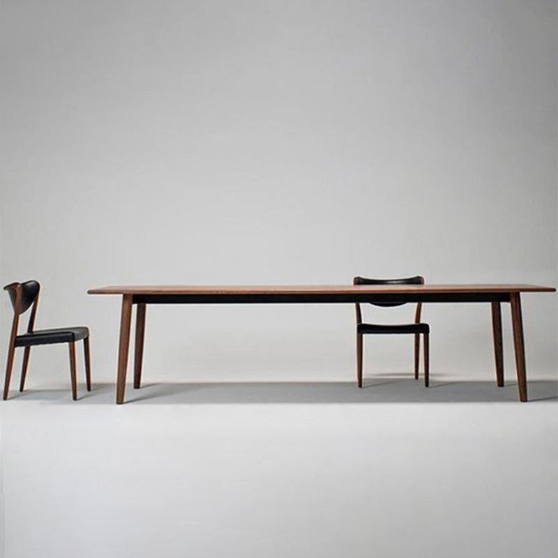 Contemporary Solid Wood Brown Table Rectangle Standard Dining Table for Kitchen