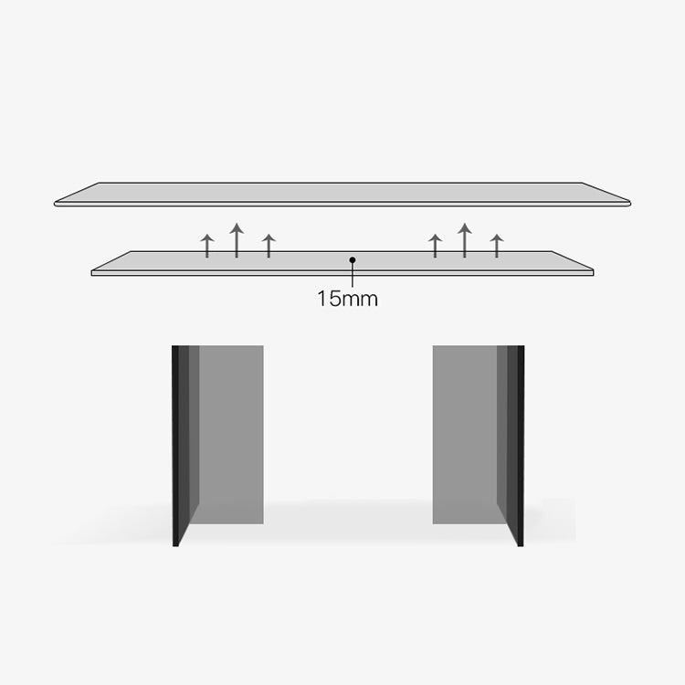 Modern White Dining Table Rectangle Sintered Stone Dining Table with Acrylic Legs