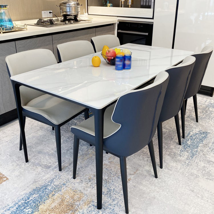 Sintered Stone White Esstisch Industrial 4 -Bein Tisch für Esszimmer