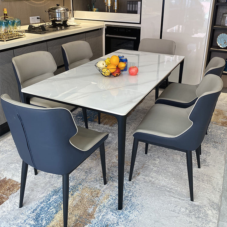 Sintered Stone White Esstisch Industrial 4 -Bein Tisch für Esszimmer