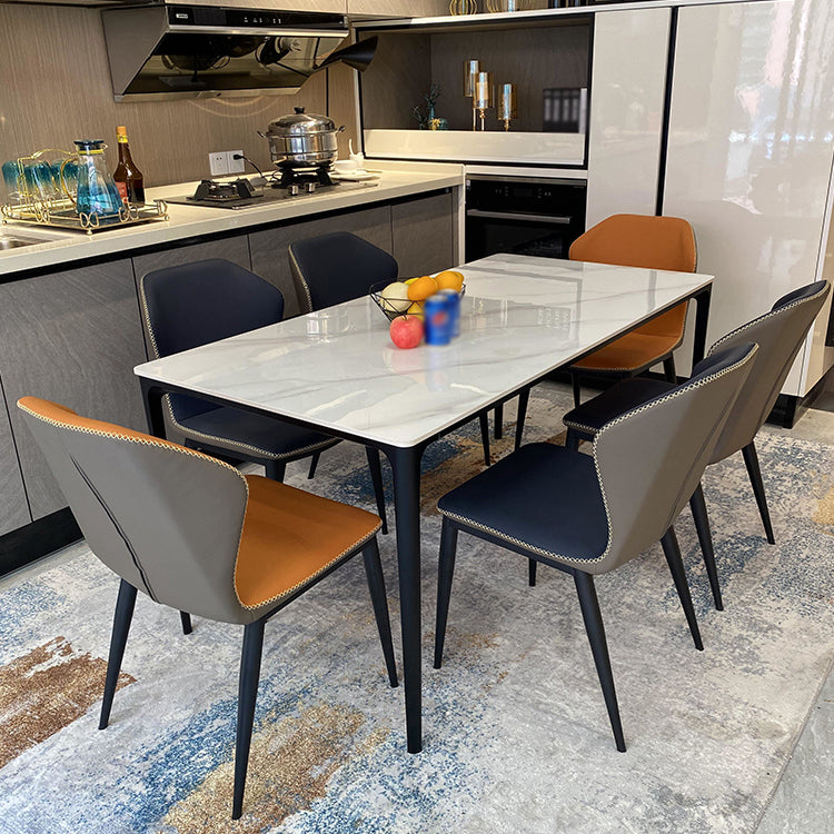 Sintered Stone White Esstisch Industrial 4 -Bein Tisch für Esszimmer