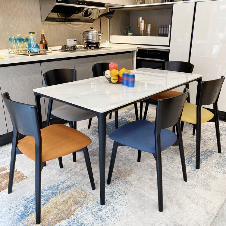 Sintered Stone White Esstisch Industrial 4 -Bein Tisch für Esszimmer