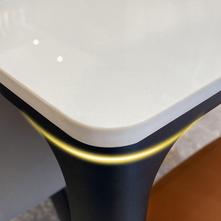 Sintered Stone White Esstisch Industrial 4 -Bein Tisch für Esszimmer