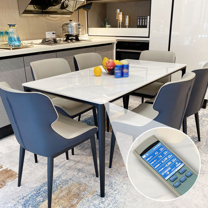 Sintered Stone White Esstisch Industrial 4 -Bein Tisch für Esszimmer