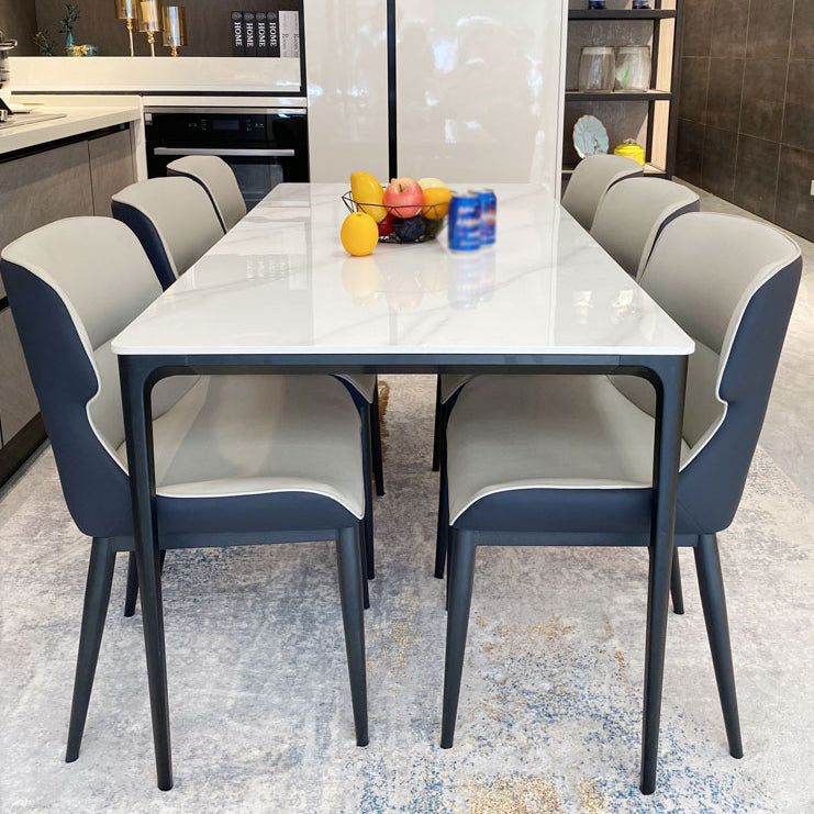 Sintered Stone White Esstisch Industrial 4 -Bein Tisch für Esszimmer