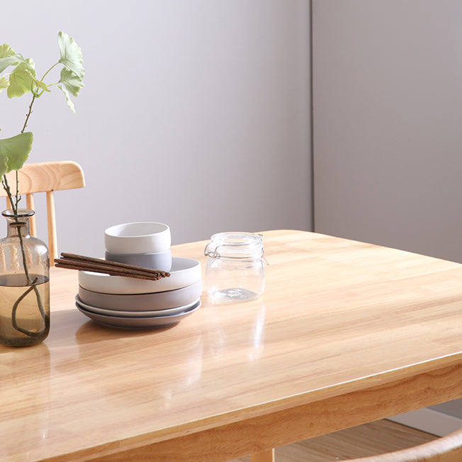 Modern Rectangle Dining Table Solid Wood 4 Legs Dining Table for Home Use