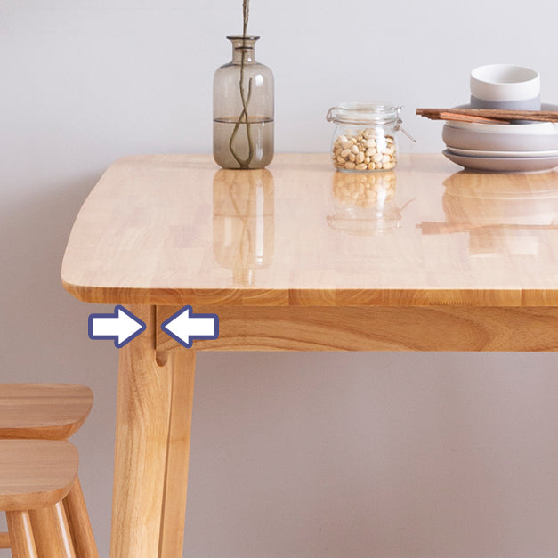 Modern Rectangle Dining Table Solid Wood 4 Legs Dining Table for Home Use