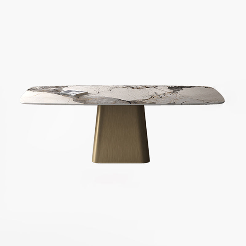 Metal Traditional Luxury Rectangular Table Sintered Stone Table