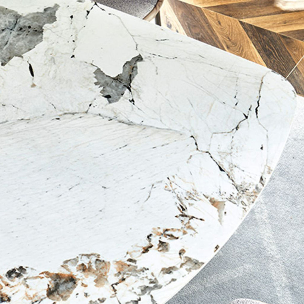 Metal Traditional Luxury Rectangular Table Sintered Stone Table