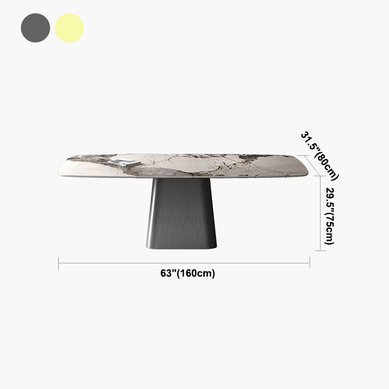 Metal Traditional Luxury Rectangular Table Sintered Stone Table
