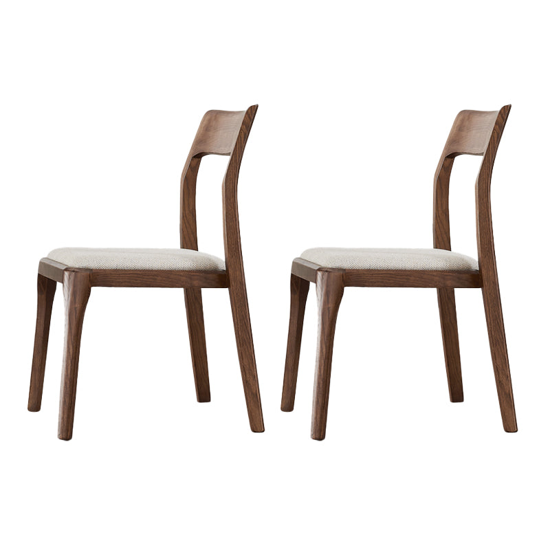 Silla auxiliar de madera contemporánea para el hogar, silla de comedor con respaldo abierto natural (juego de 2)