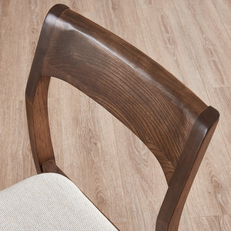 Silla auxiliar de madera contemporánea para el hogar, silla de comedor con respaldo abierto natural (juego de 2)