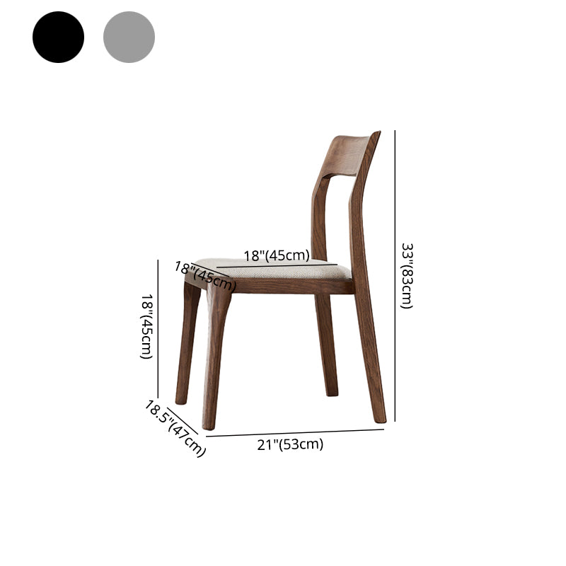 Silla auxiliar de madera contemporánea para el hogar, silla de comedor con respaldo abierto natural (juego de 2)