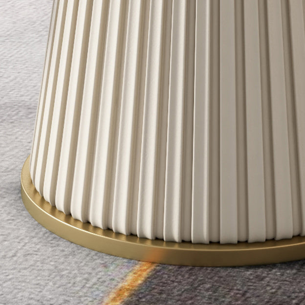 Round Traditional Luxury Dining Room Table White Sintered Stone Table with White Pedestal Base