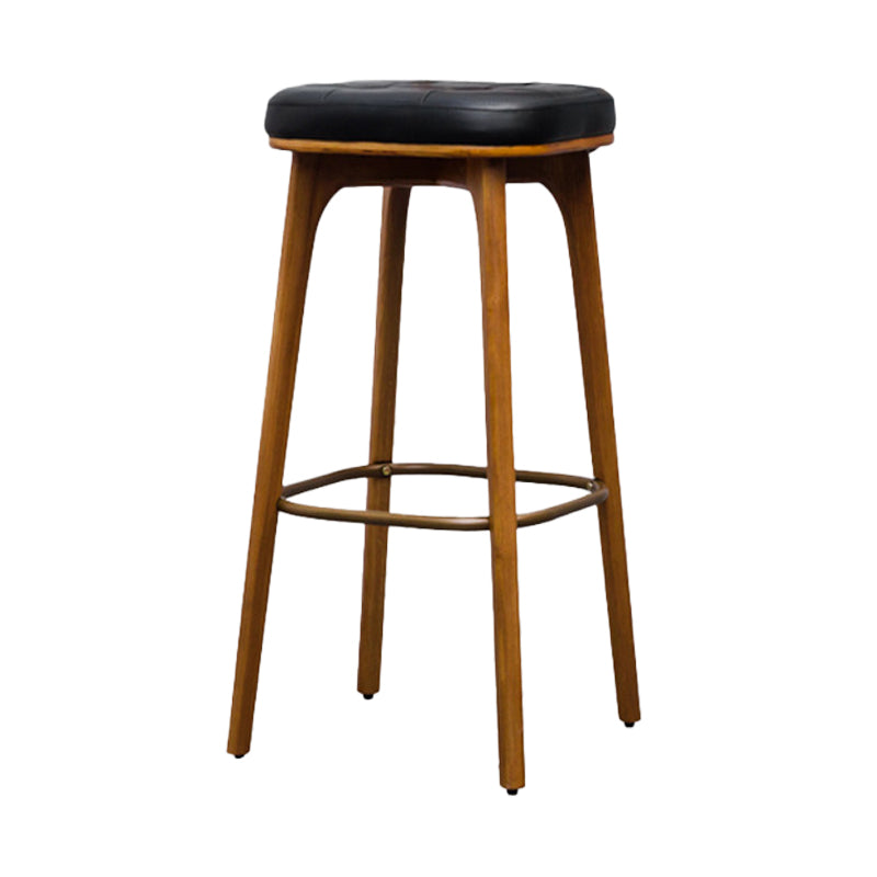 Industrial Style Armless Barstool Leather 30-inch Seat Height Counter Stools