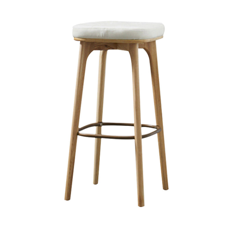 Industrial Style Armless Barstool Leather 30-inch Seat Height Counter Stools