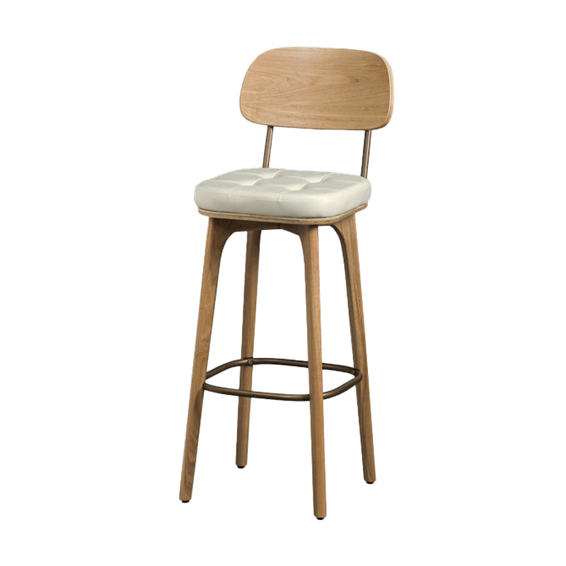 Industrial Style Armless Barstool Leather 30-inch Seat Height Counter Stools