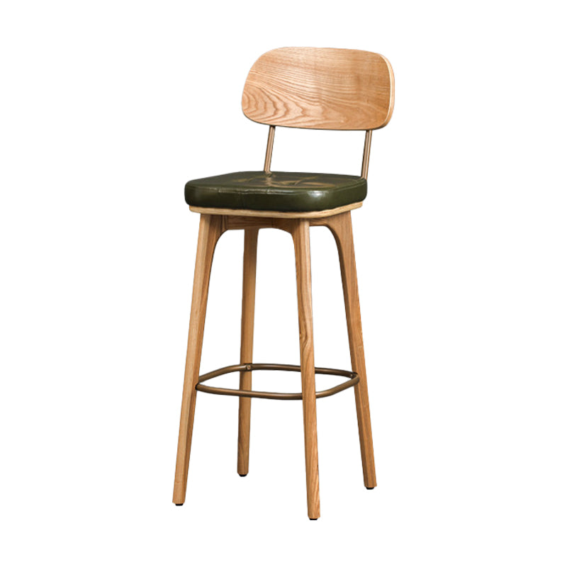 Industrial Style Armless Barstool Leather 30-inch Seat Height Counter Stools