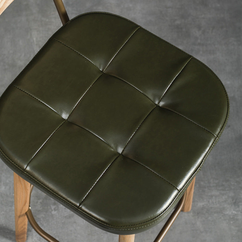 Industrial Style Armless Barstool Leather 30-inch Seat Height Counter Stools