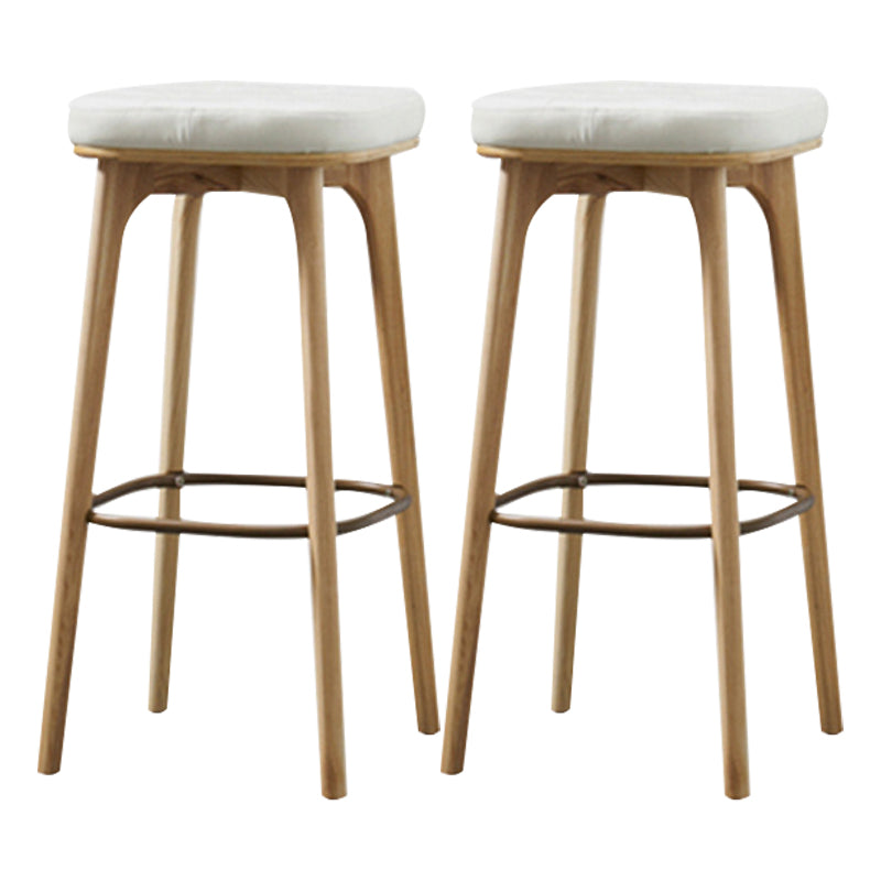 Industrial Style Armless Barstool Leather 30-inch Seat Height Counter Stools