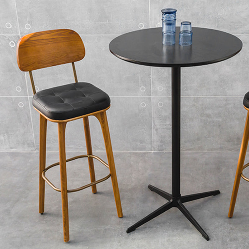 Industrial Style Armless Barstool Leather 30-inch Seat Height Counter Stools