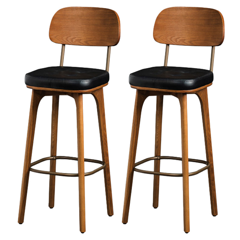 Industrial Style Armless Barstool Leather 30-inch Seat Height Counter Stools