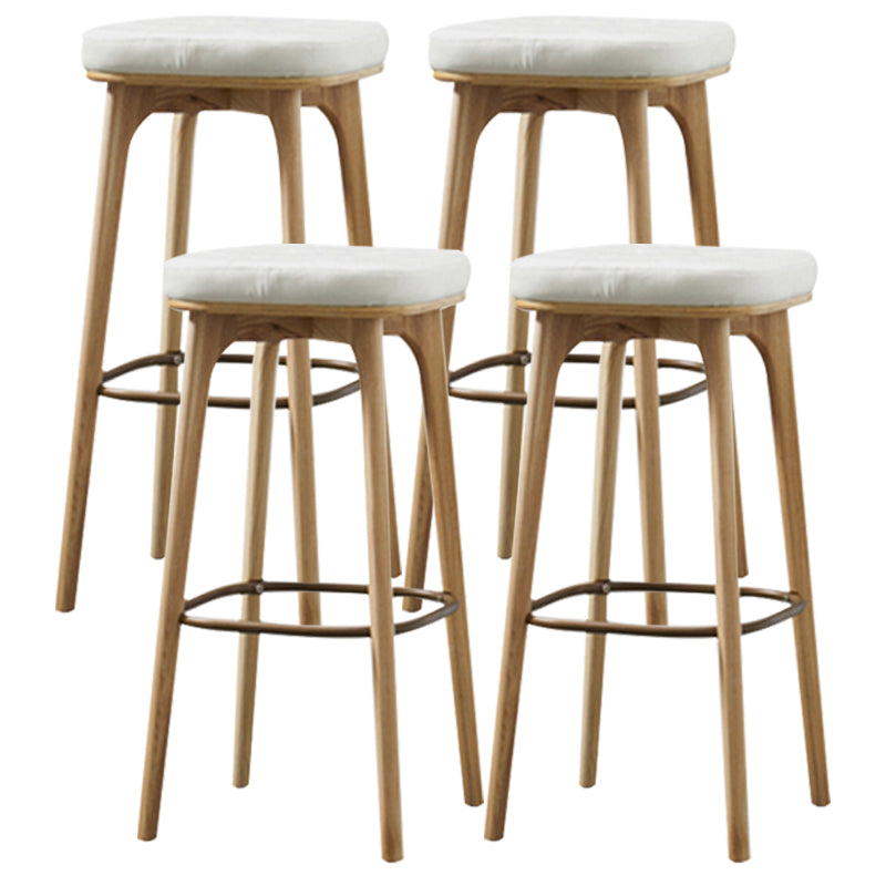 Industrial Style Armless Barstool Leather 30-inch Seat Height Counter Stools