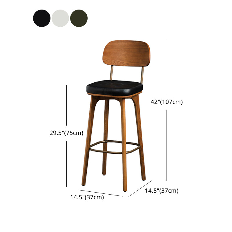 Industrial Style Armless Barstool Leather 30-inch Seat Height Counter Stools
