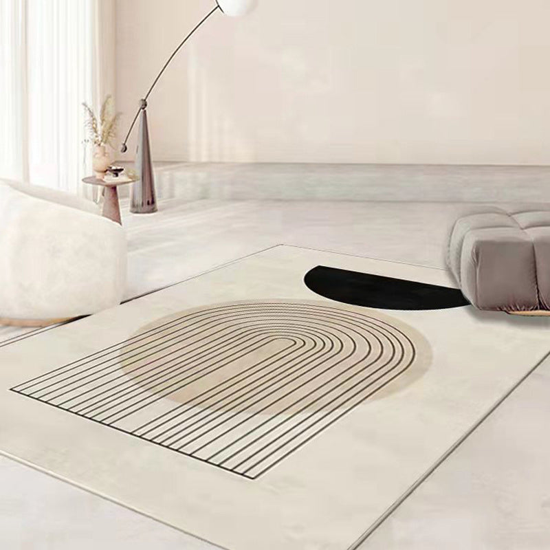 Simplicity Area Rug Polyester Indoor Carpet Stain Resistant Rug for Living Room Decoration